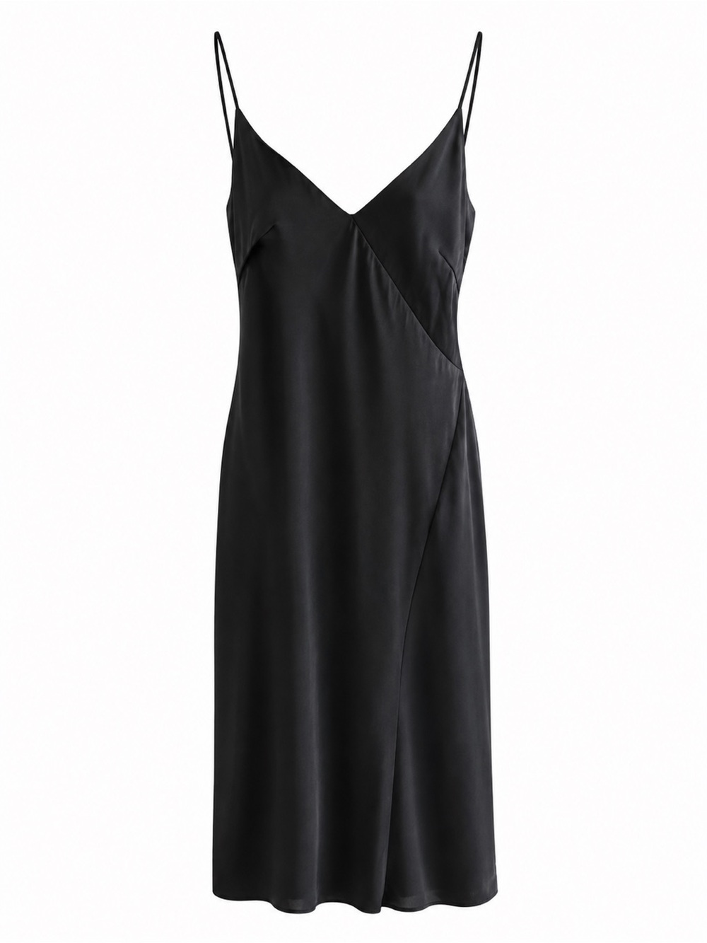 & Other Stories Stockholm Atelier Black Asymmetrical Hem Slip Dress Size 4